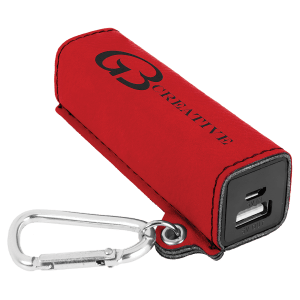 Leatherette 2200 mAh Power Bank with USB Cord