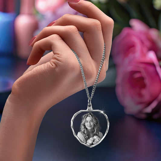 Personalized 2D Crystal Heart Necklace