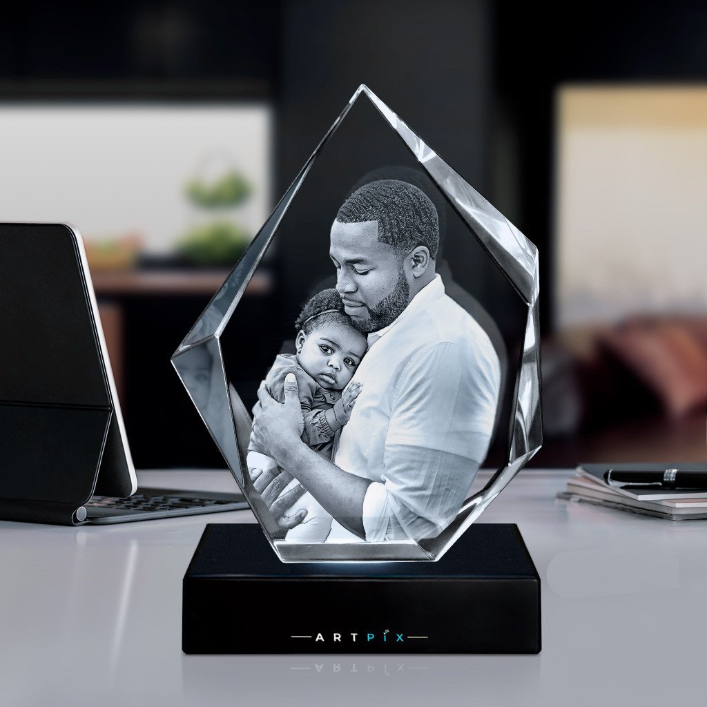 Personalized 3D Crystal With LED Base (Iceberg)