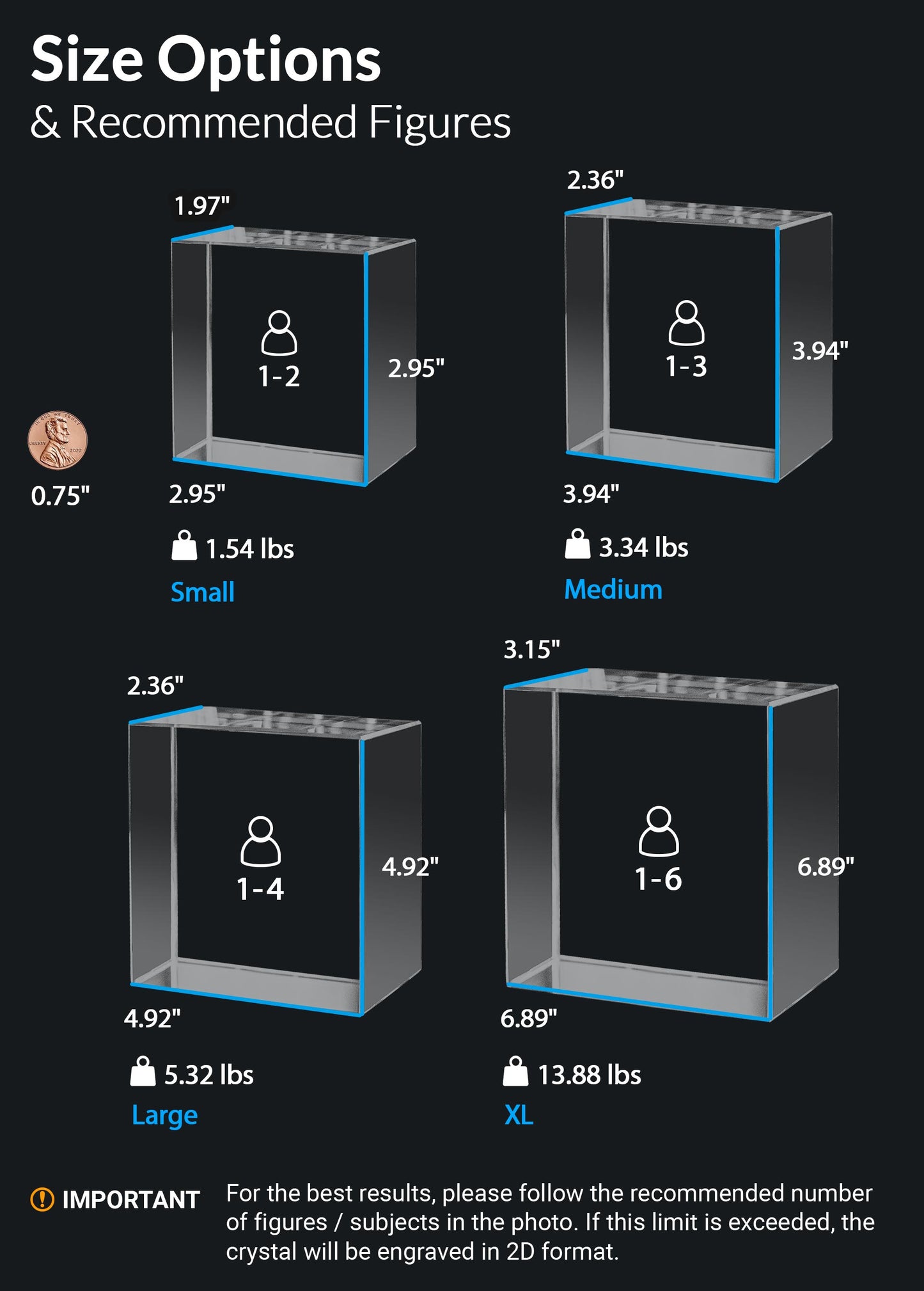 Personalized 3D Crystal With LED Base (Square)