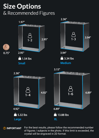 Personalized 3D Crystal With LED Base (Square)